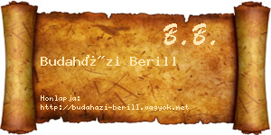 Budaházi Berill névjegykártya